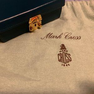 Spectacular, Iconic Mark Cross GRACE Box Bag Clutch, EUC, Blue with Dust Bag